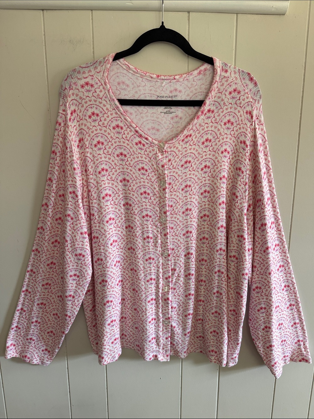 Posh Peanut Pink Floral Heart Bamboo Cardigan 3XL Coquette Soft Girl Feminine